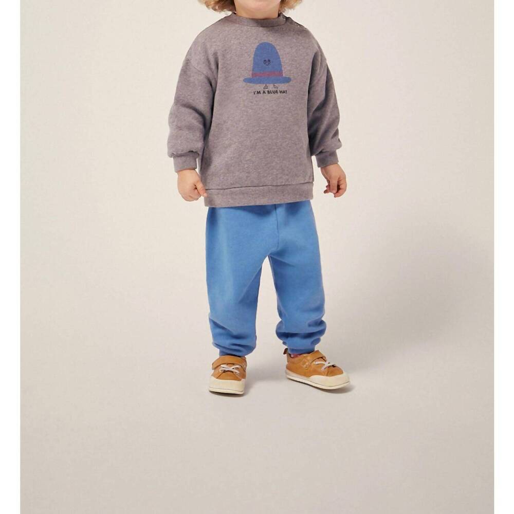 NEW THE CAMPAMENTO blue hat sweatshirt in grey